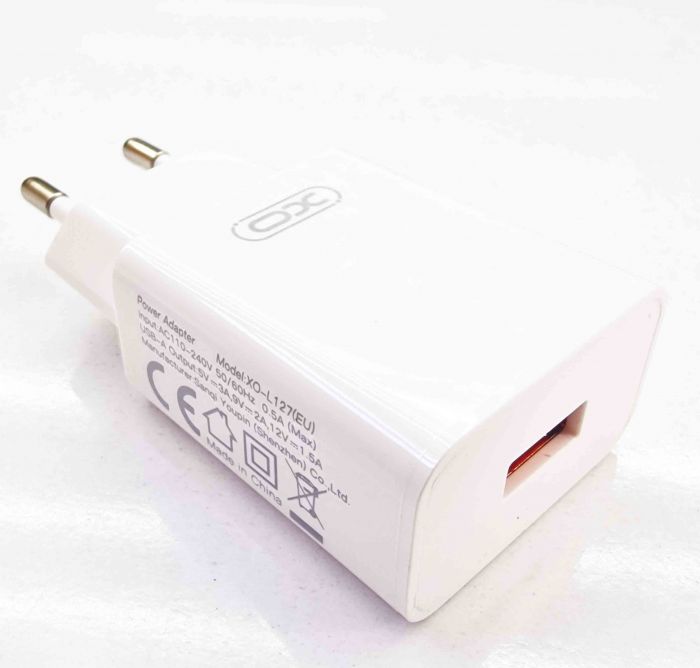 Зарядное устройство XO набор (блок + кабель ) 18W USB Lightning для iPhone, iPad