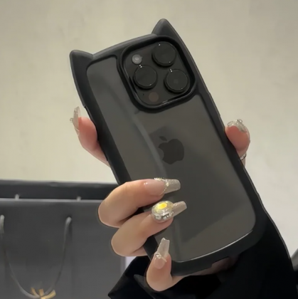 Прозрачный чехол с милыми кошачьими ушками для iPhone 11